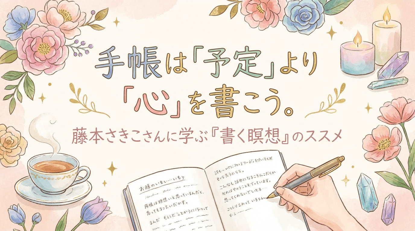 手帳は「予定」より「心」を書こう。藤本さきこさんに学ぶ『書く瞑想』のススメ